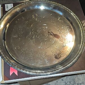 Belk 'Tis The Season' Holiday Santa Silver Plated Tray